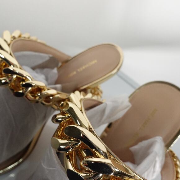 VGUC Michael by Michael Kors Bianca Embellished Metallic Leather Heels Size 9.5 - Picture 6 of 10